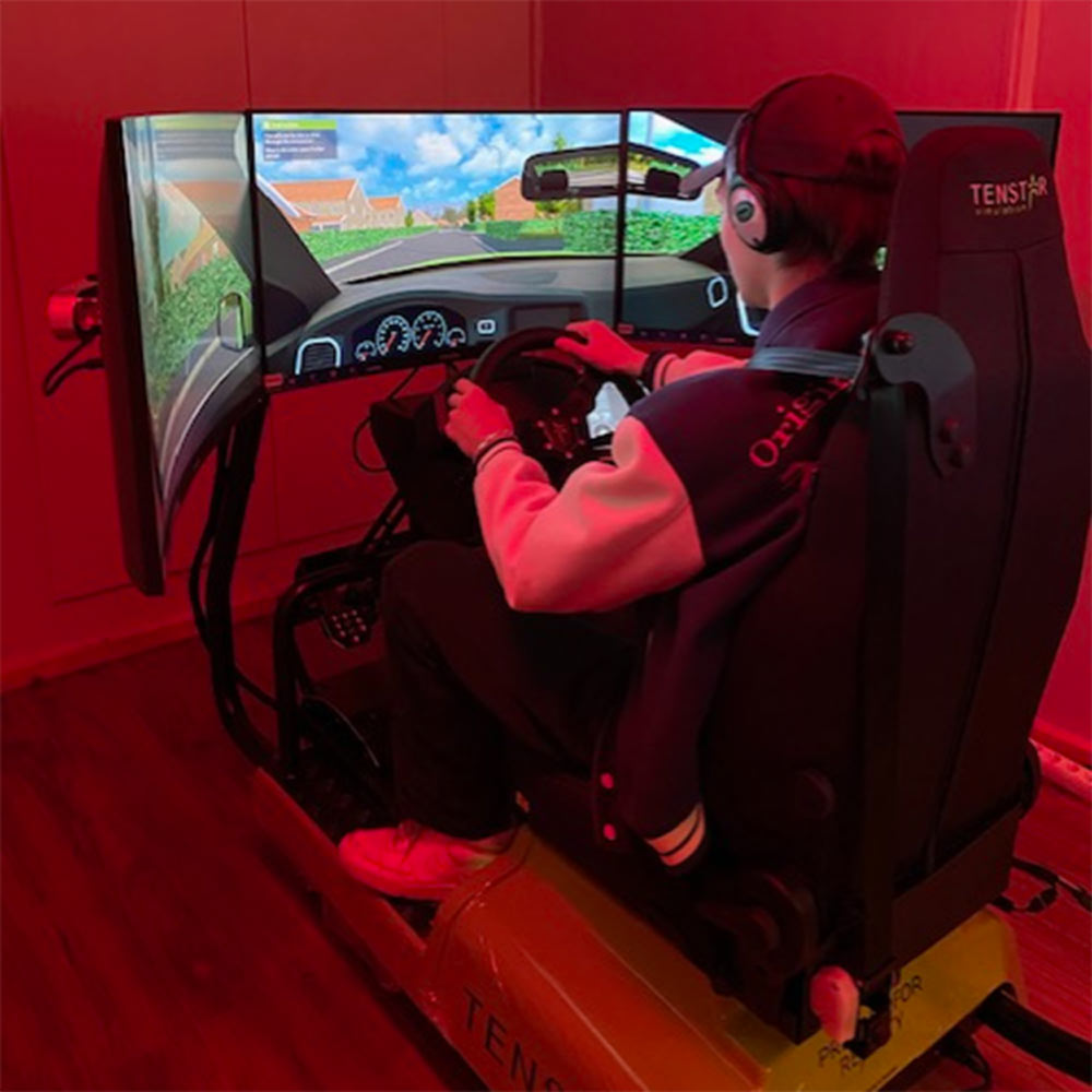 En person i simulator